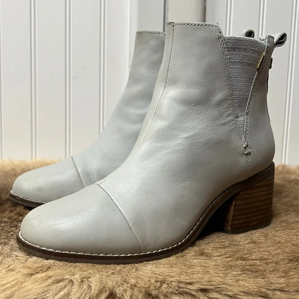 Toms Esme Leather Ankle Boots Booties 7